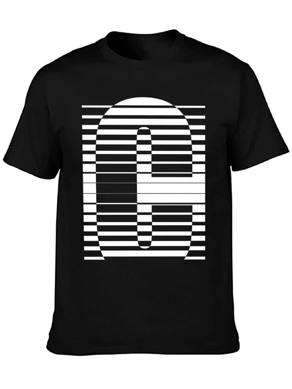 Optical Illusion Black Graphic Tee