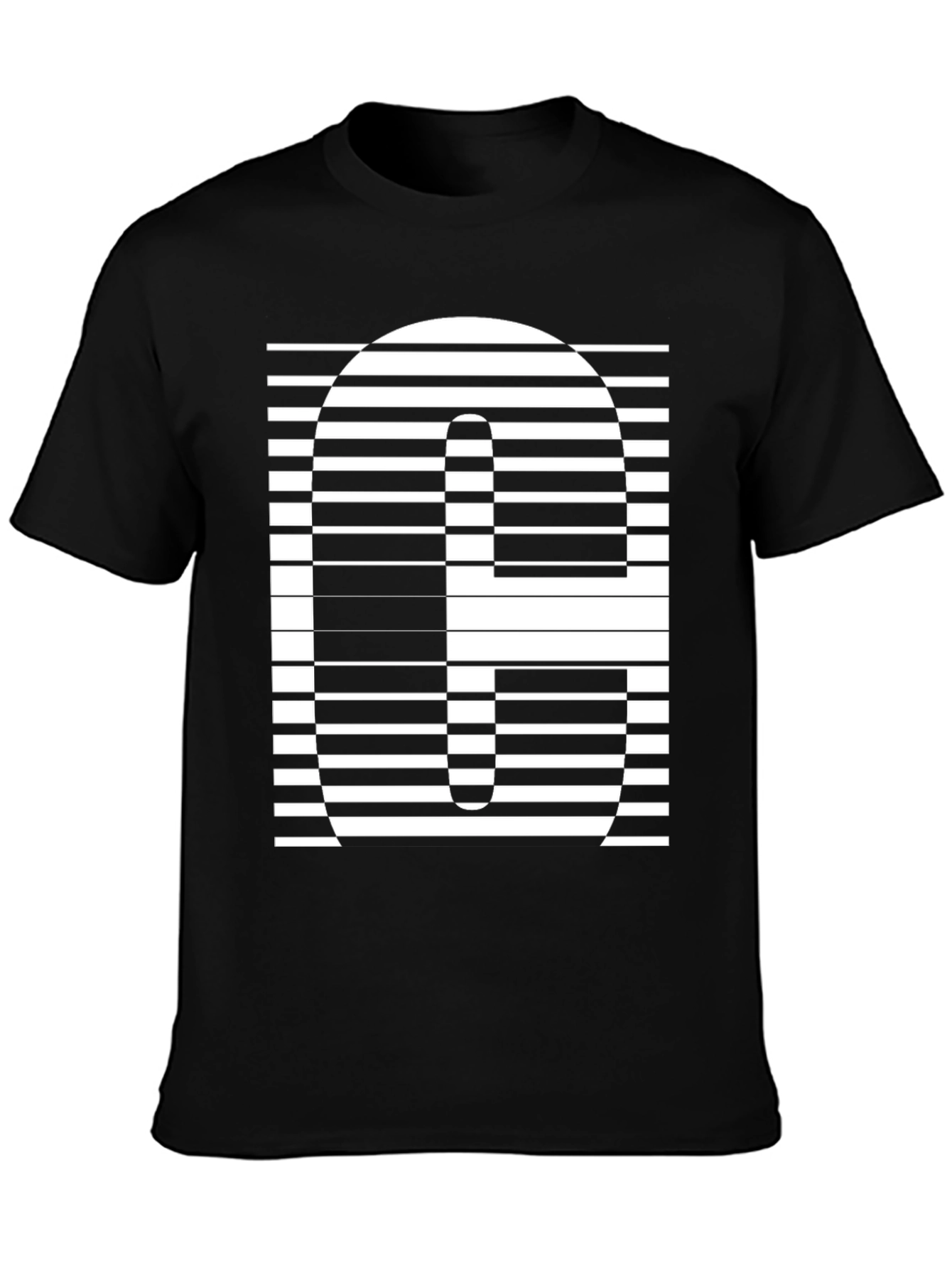 Optical Illusion Black Graphic Tee