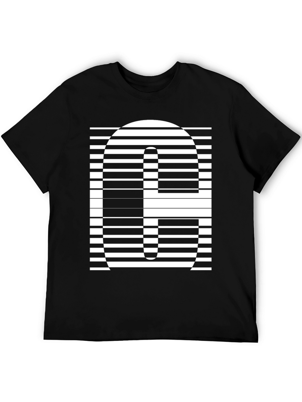 Optical Illusion Black Graphic Tee