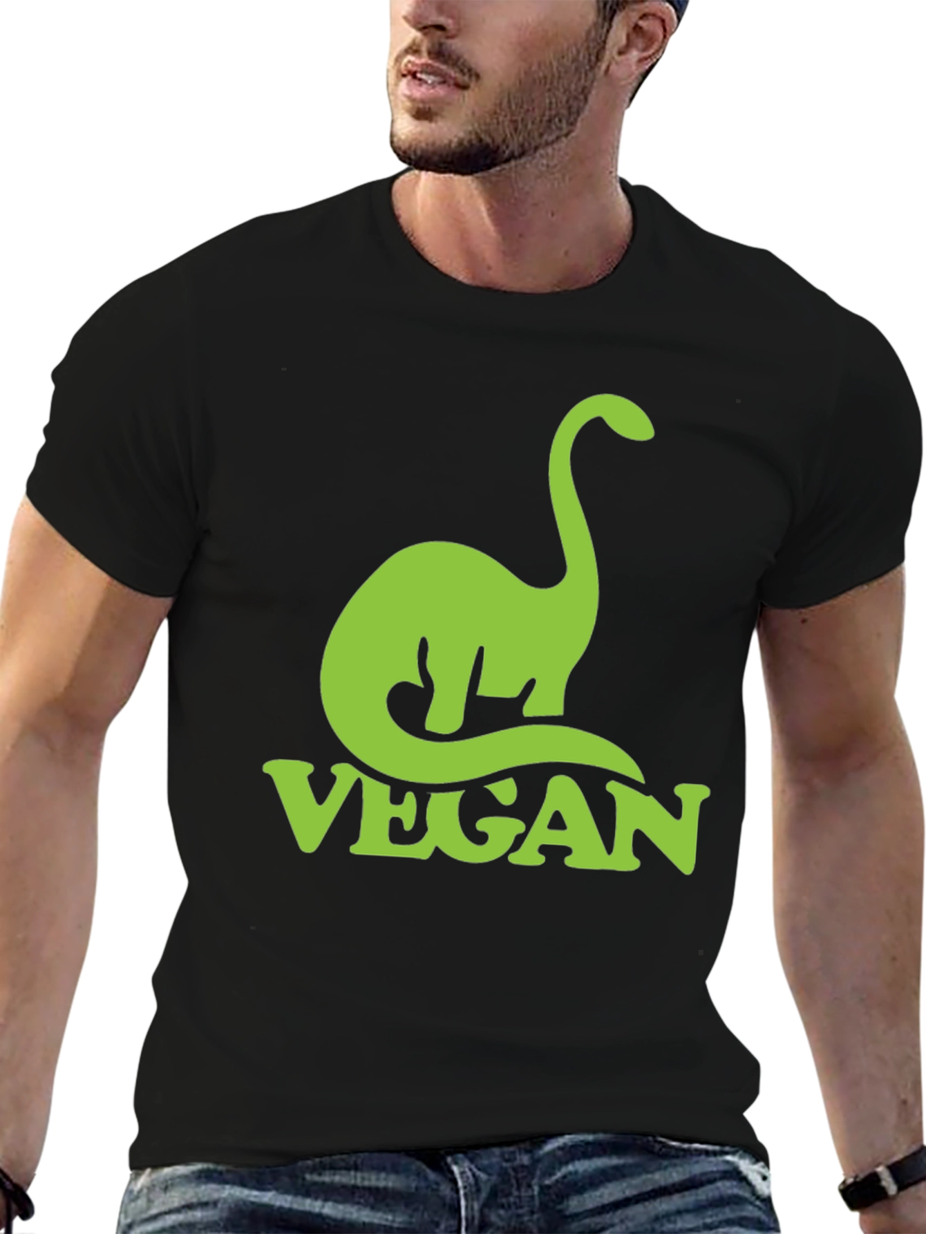 Vegan Dinosaur T-Shirt - Green Graphic Tee