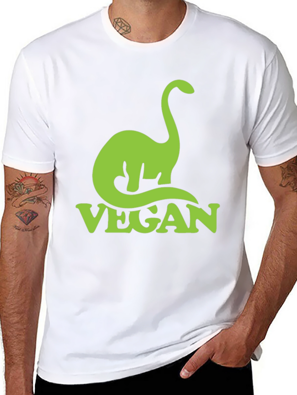 Vegan Dinosaur T-Shirt - Green Graphic Tee