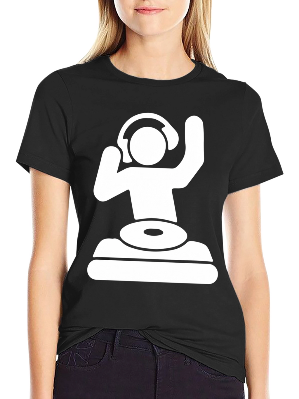 DJ Graphic T-Shirt - Black Cotton Blend