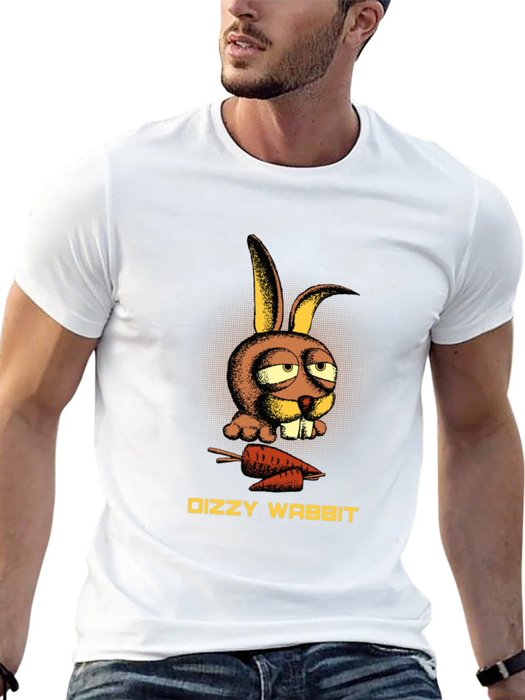 Dizzy Wabbit Graphic Tee - Funny Cartoon Rabbit Shirt