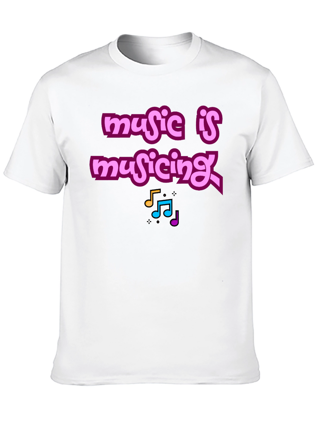 Music Is Musicing Graphic Tee - Black Cotton T-Shirt