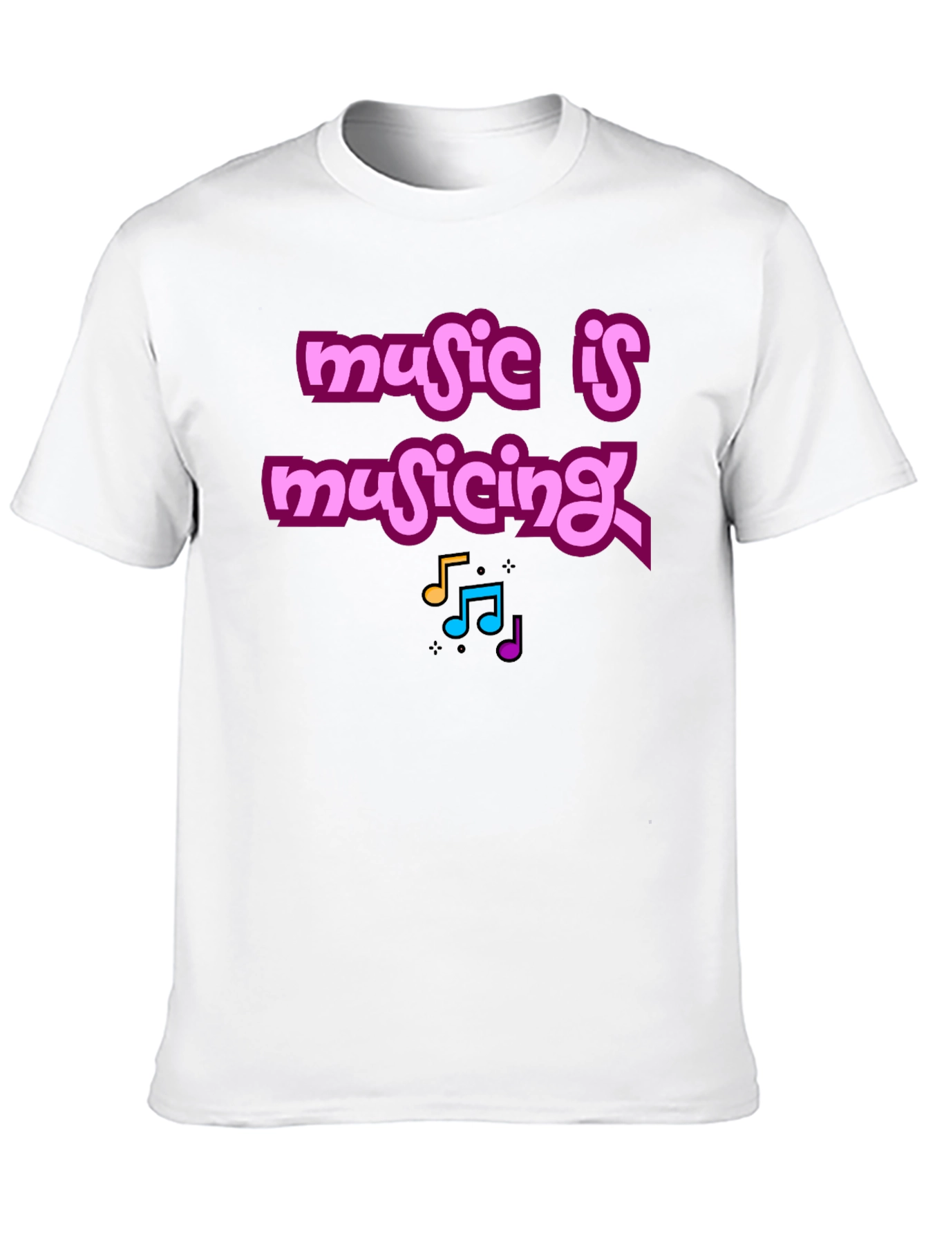 Music Is Musicing Graphic Tee - Black Cotton T-Shirt