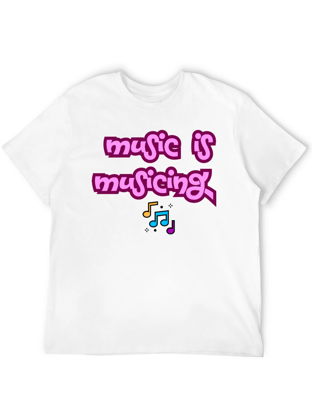Music Is Musicing Graphic Tee - Black Cotton T-Shirt