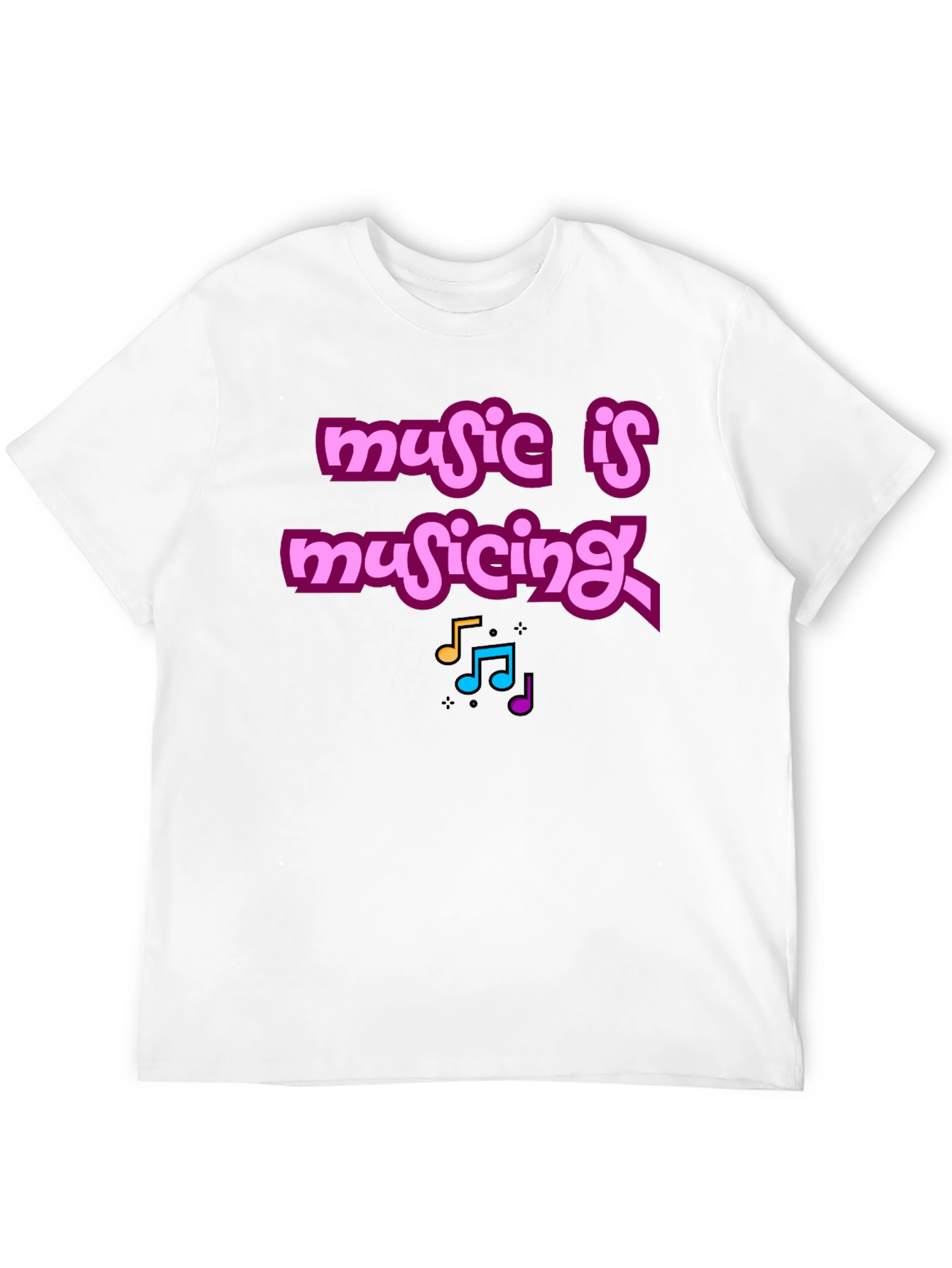 Music Is Musicing Graphic Tee - Black Cotton T-Shirt