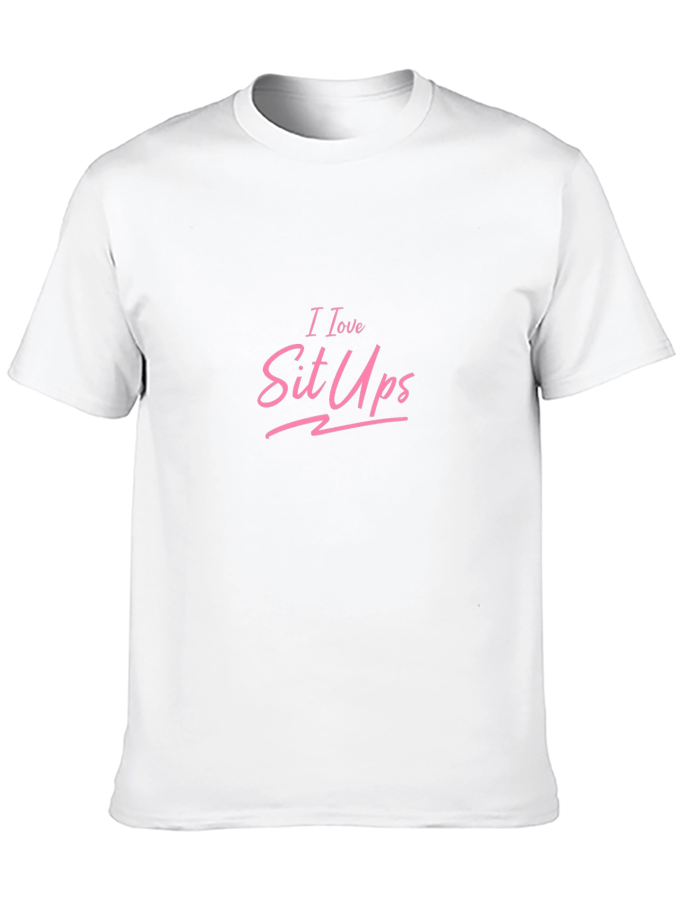 I Love Sit Ups Pink Graphic Black Tee Shirt