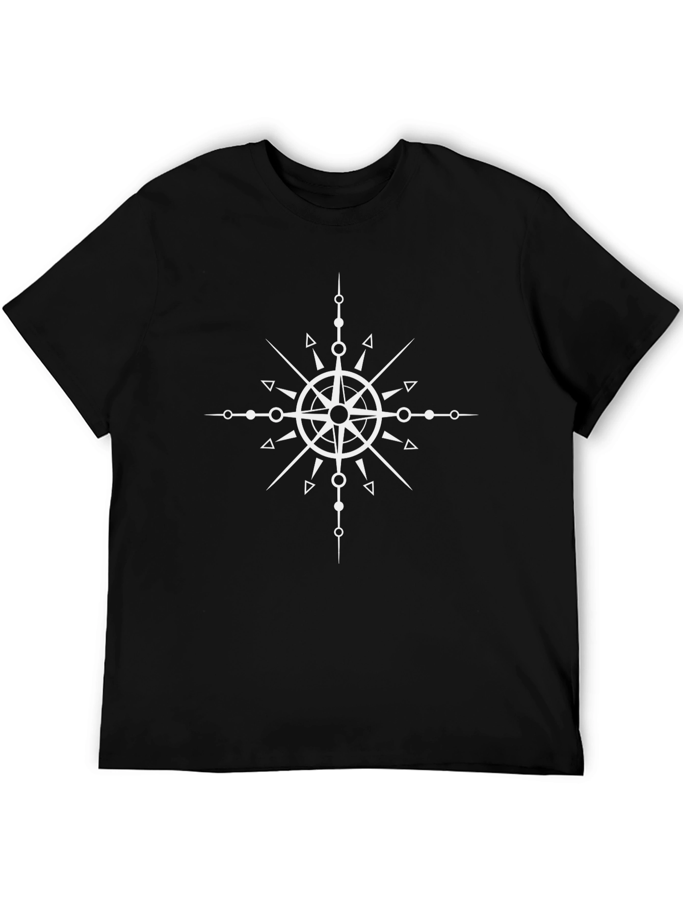 Compass Rose Graphic Black T-Shirt