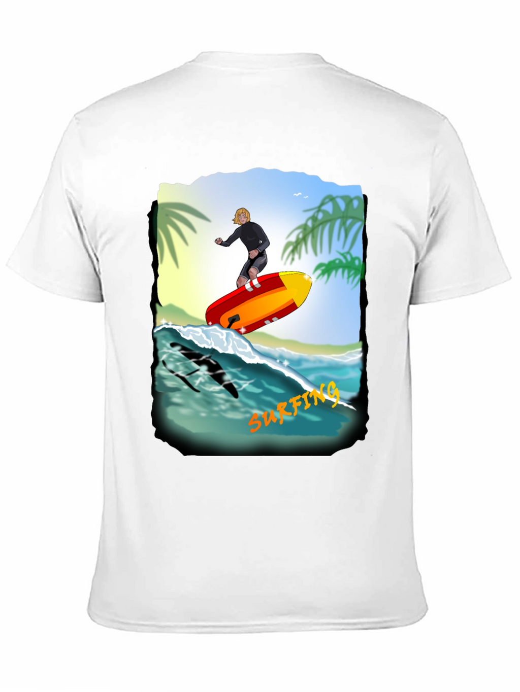 Surfing Graphic Print T-Shirt