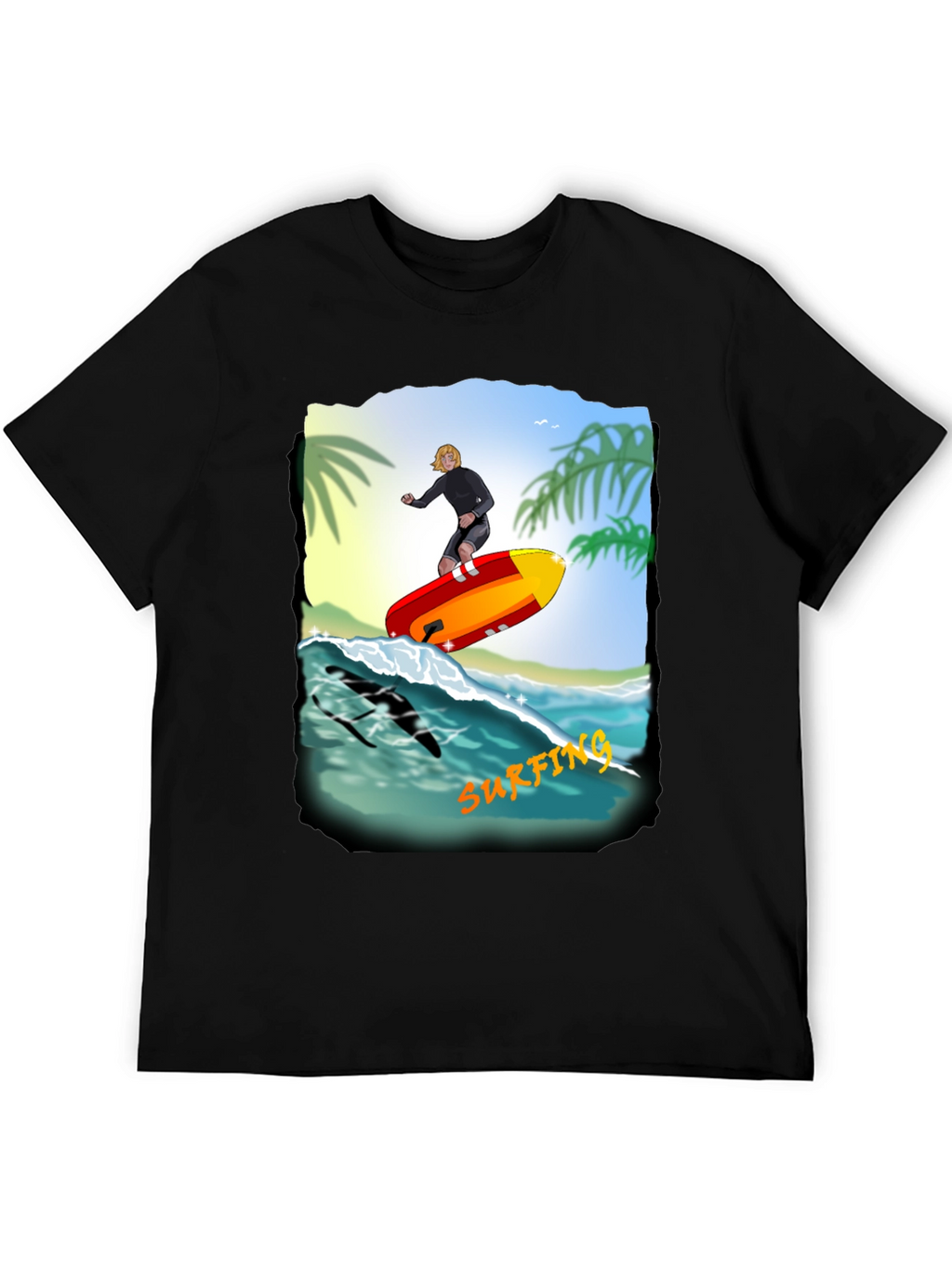 Surfing Graphic Print T-Shirt