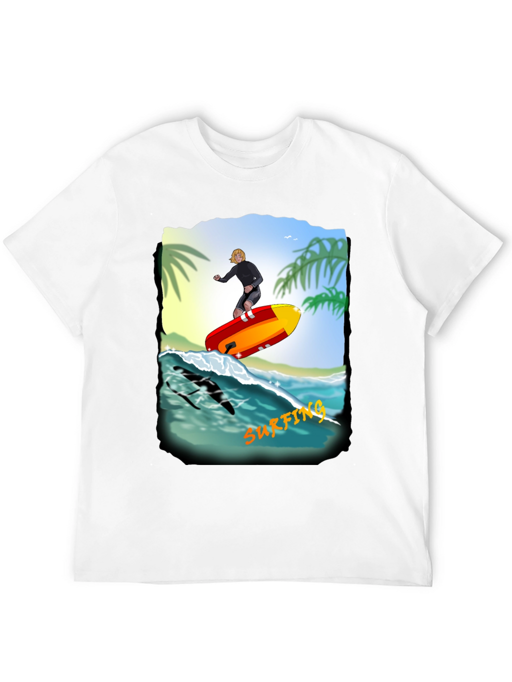 Surfing Graphic Print T-Shirt