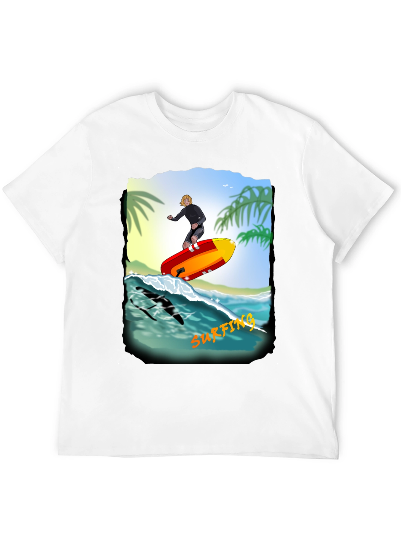 Surfing Graphic Print T-Shirt