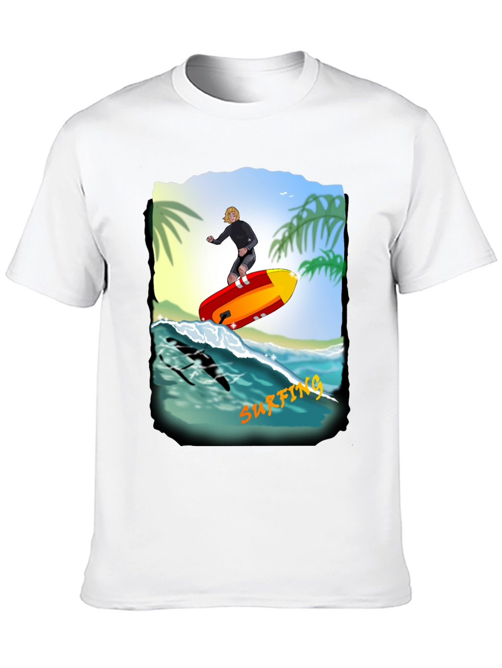 Surfing Graphic Print T-Shirt