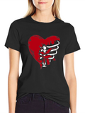 Heart Ribcage Graphic T-Shirt - Edgy Style