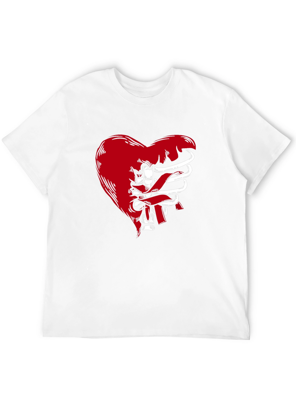 Heart Ribcage Graphic T-Shirt - Edgy Style