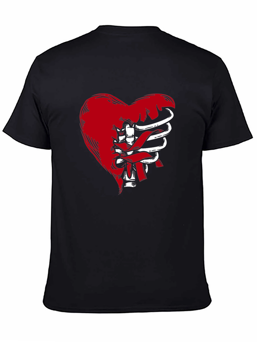 Heart Ribcage Graphic T-Shirt - Edgy Style