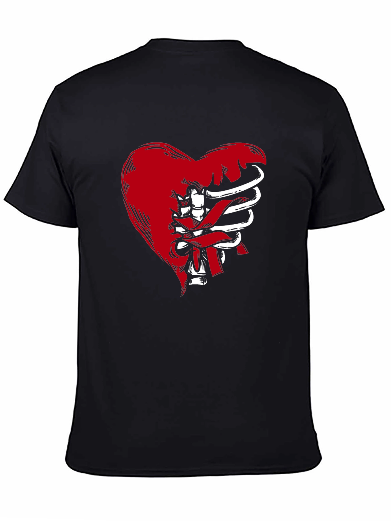 Heart Ribcage Graphic T-Shirt - Edgy Style