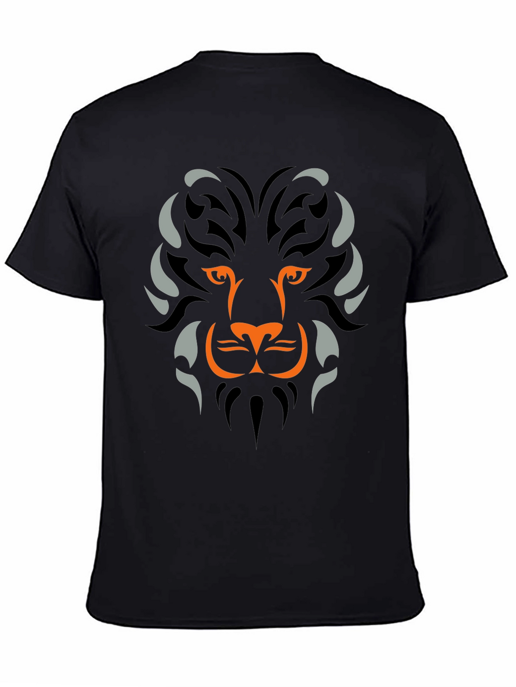 Lion Tribal Graphic Mens Black T-Shirt