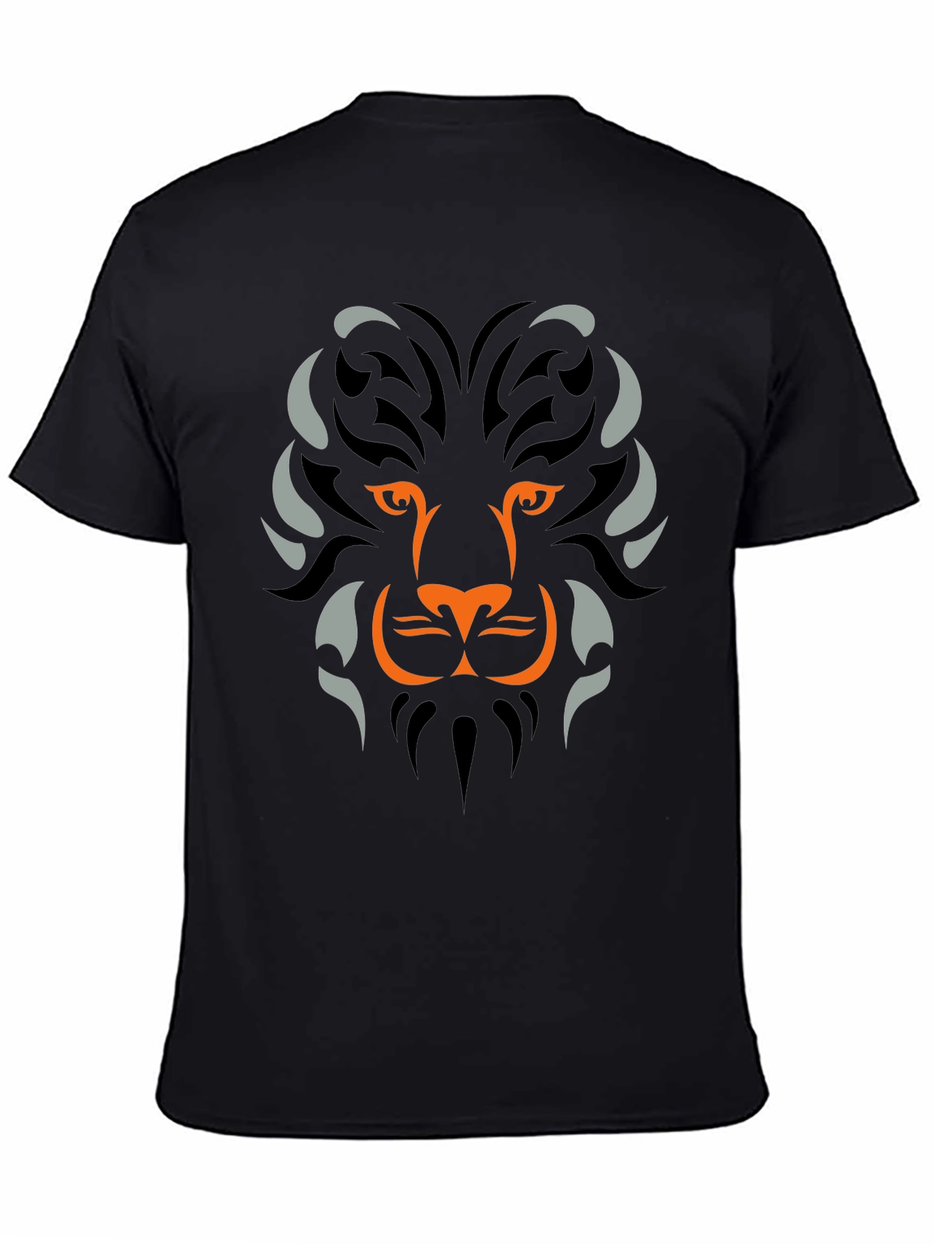 Lion Tribal Graphic Mens Black T-Shirt