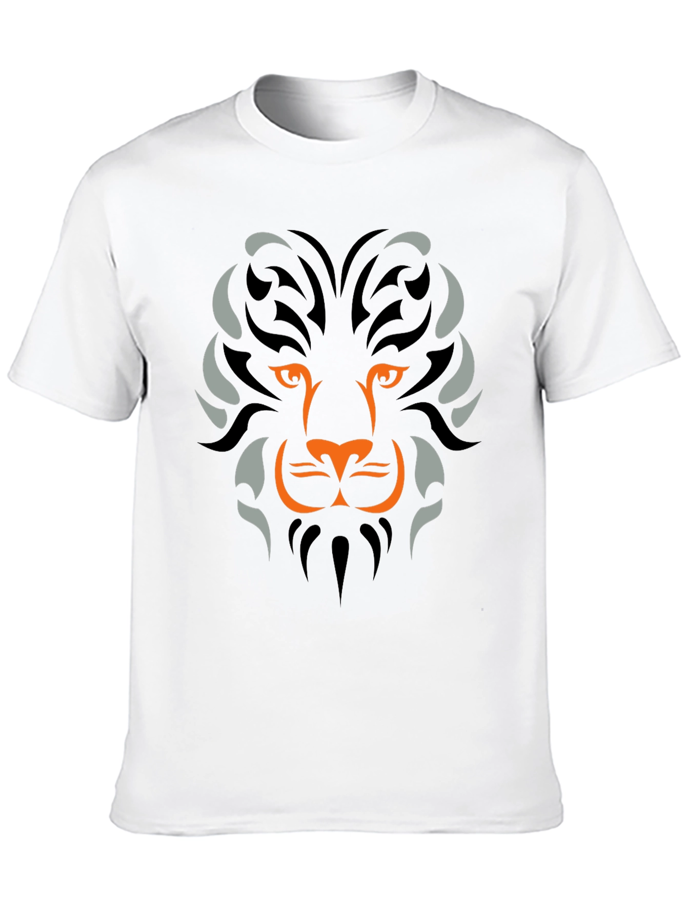 Lion Tribal Graphic Mens Black T-Shirt