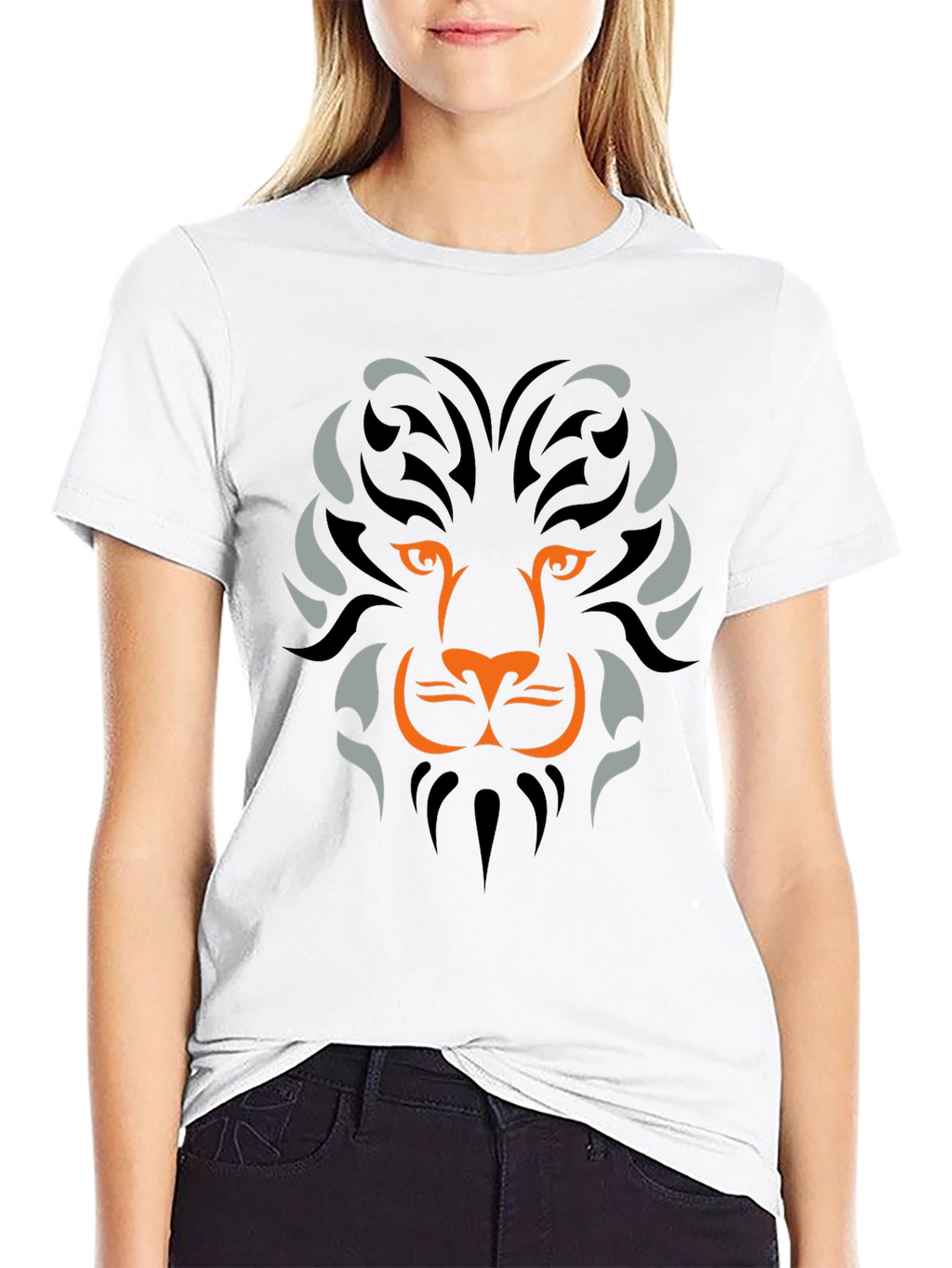 Lion Tribal Graphic Mens Black T-Shirt