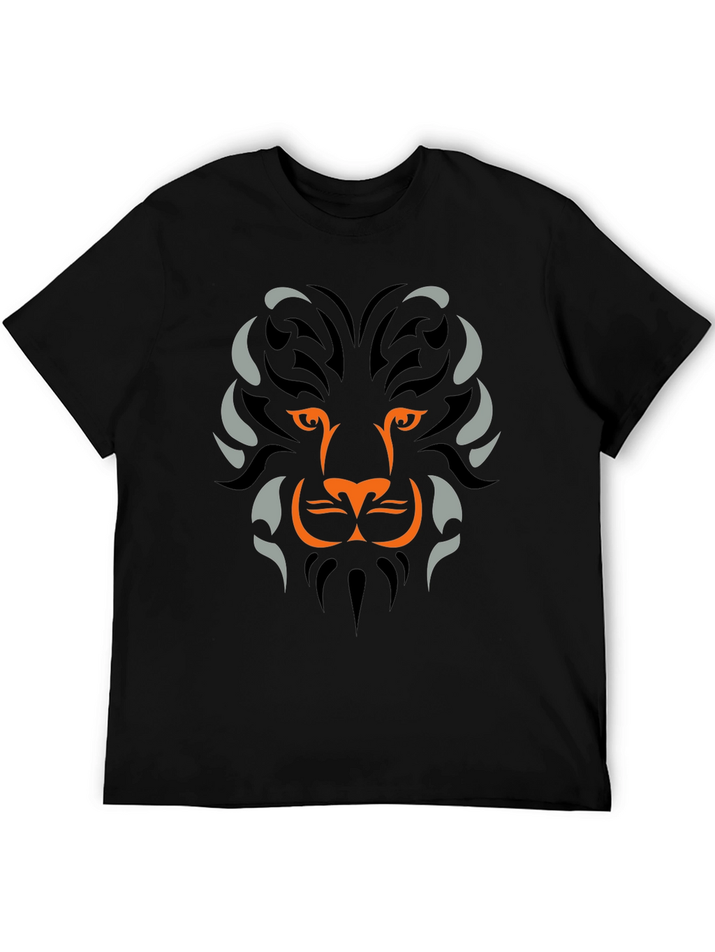 Lion Tribal Graphic Mens Black T-Shirt