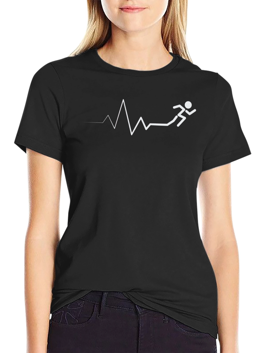 Running Heartbeat T-Shirt - Black