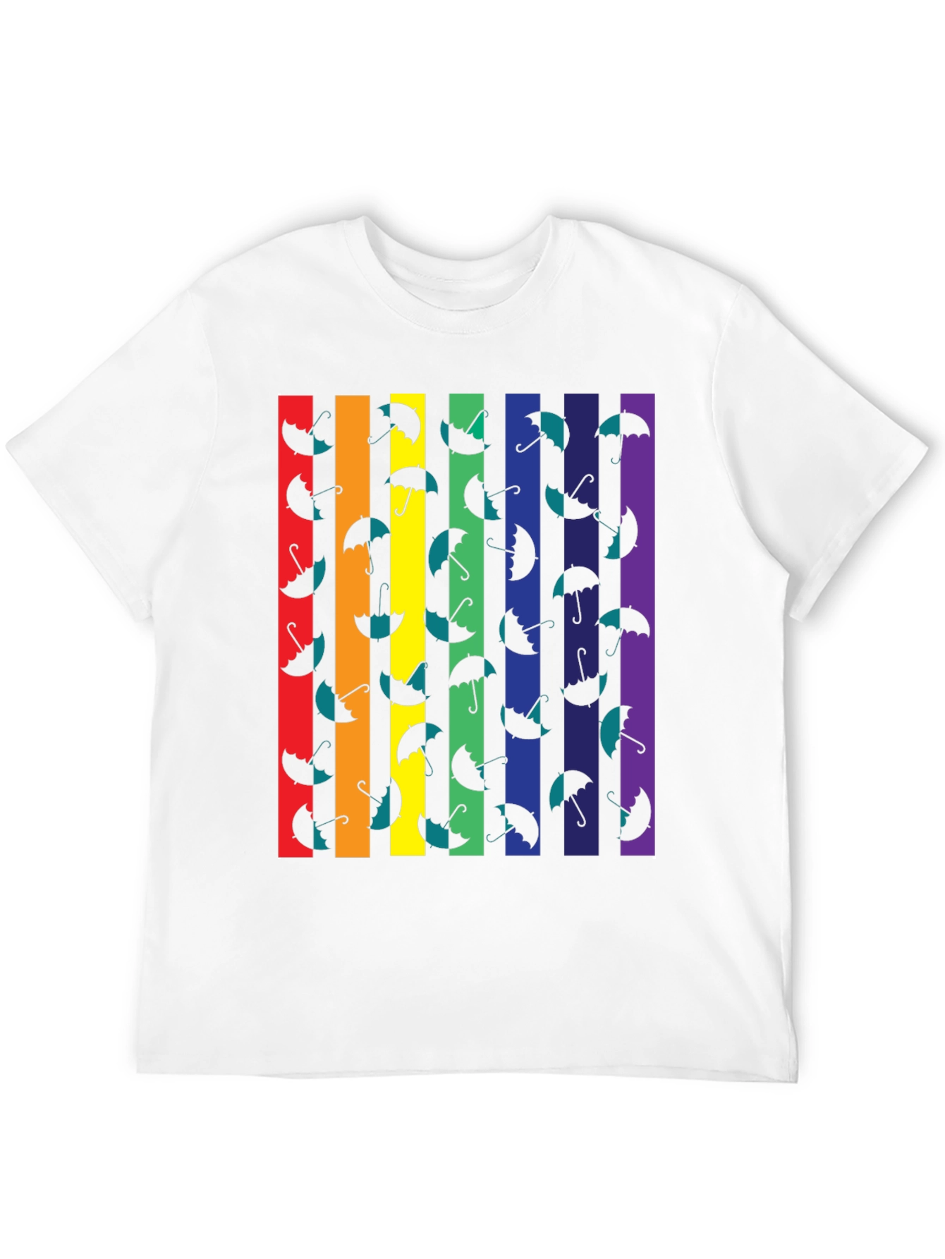 Rainbow Stripe Umbrella Graphic Tee