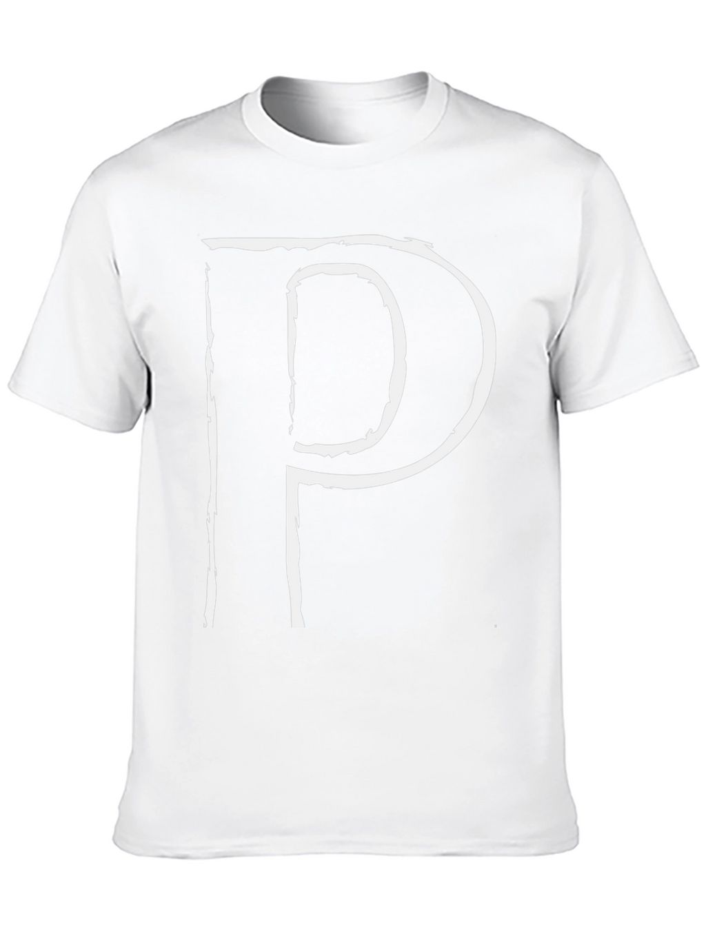 Statement T-Shirt: Bold White Letter P Design