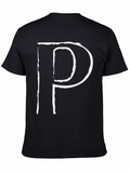 Statement T-Shirt: Bold White Letter P Design