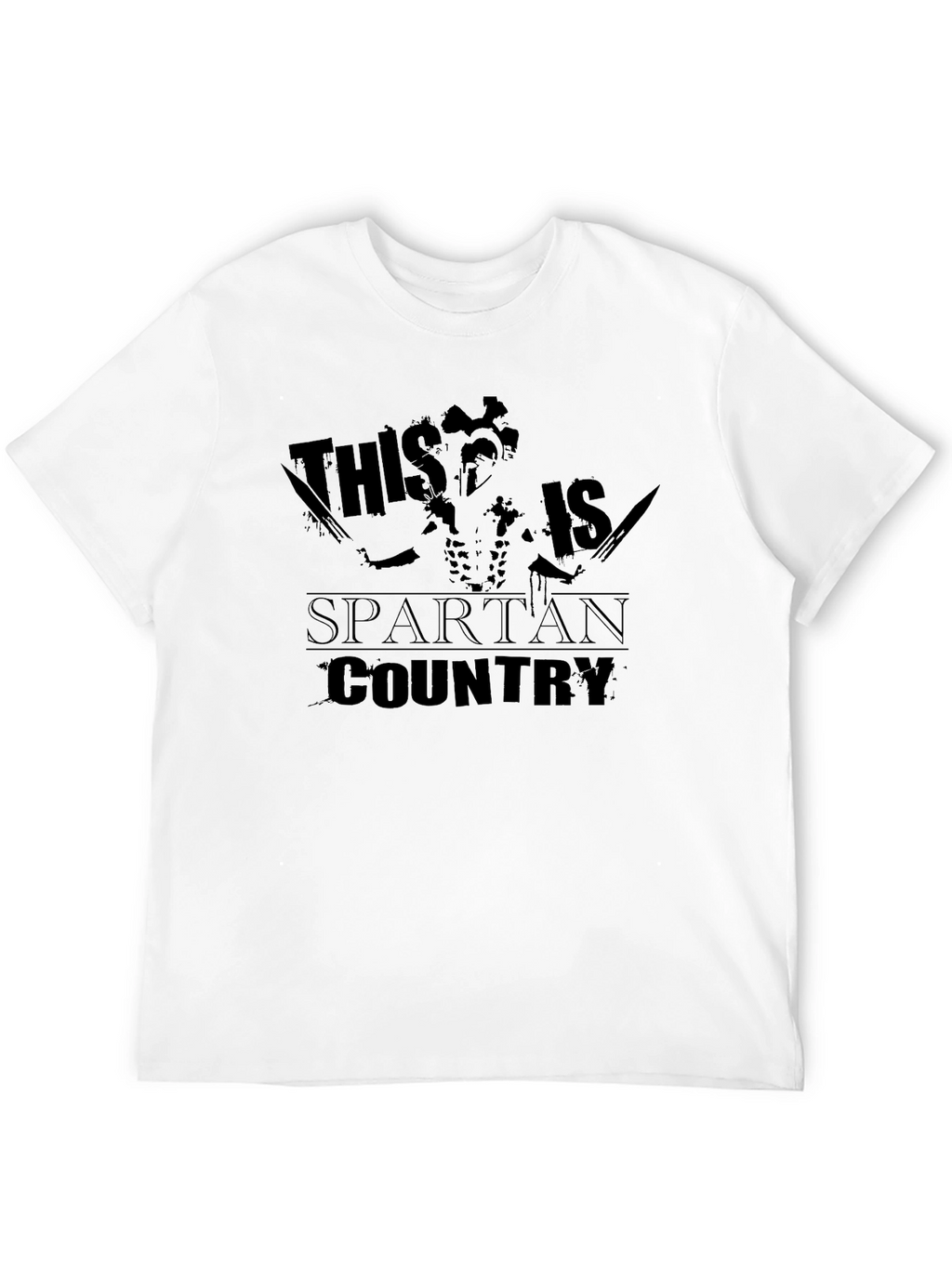 This is Spartan Country Black Graphic T-Shirt