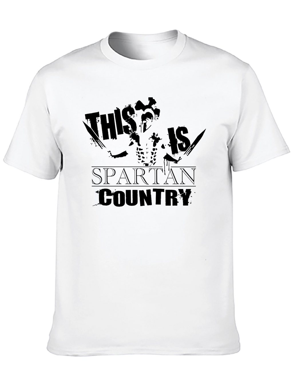 This is Spartan Country Black Graphic T-Shirt