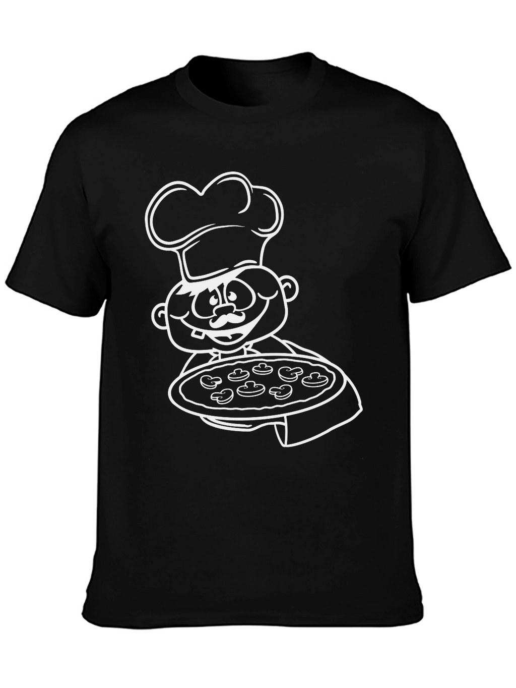 Pizza Chef Graphic Tee - Black Cotton T-Shirt