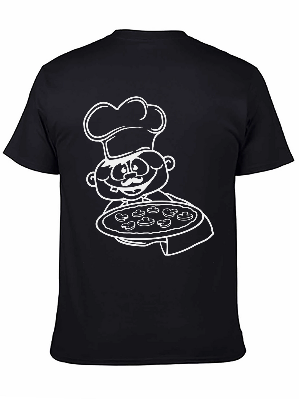 Pizza Chef Graphic Tee - Black Cotton T-Shirt