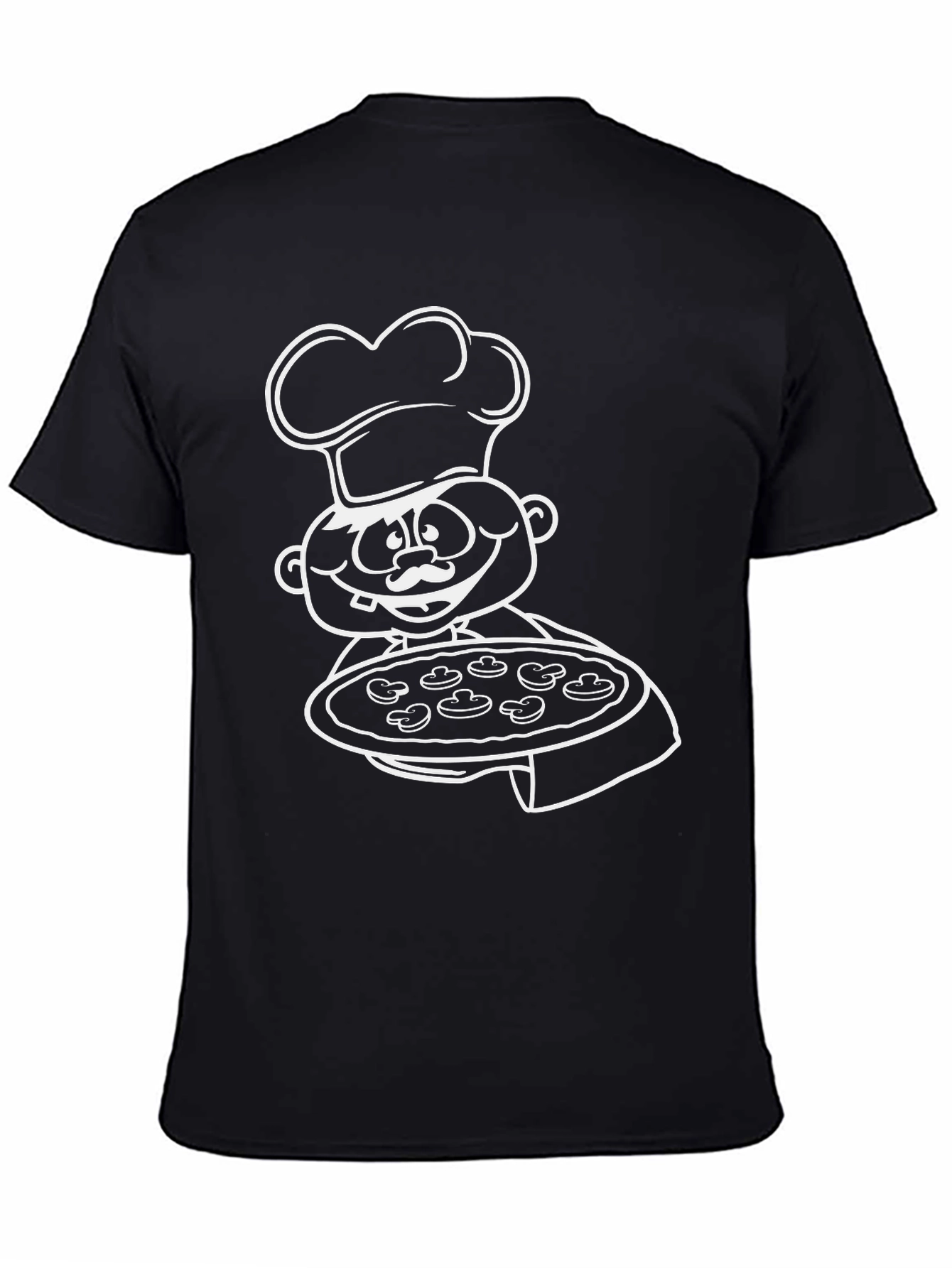 Pizza Chef Graphic Tee - Black Cotton T-Shirt