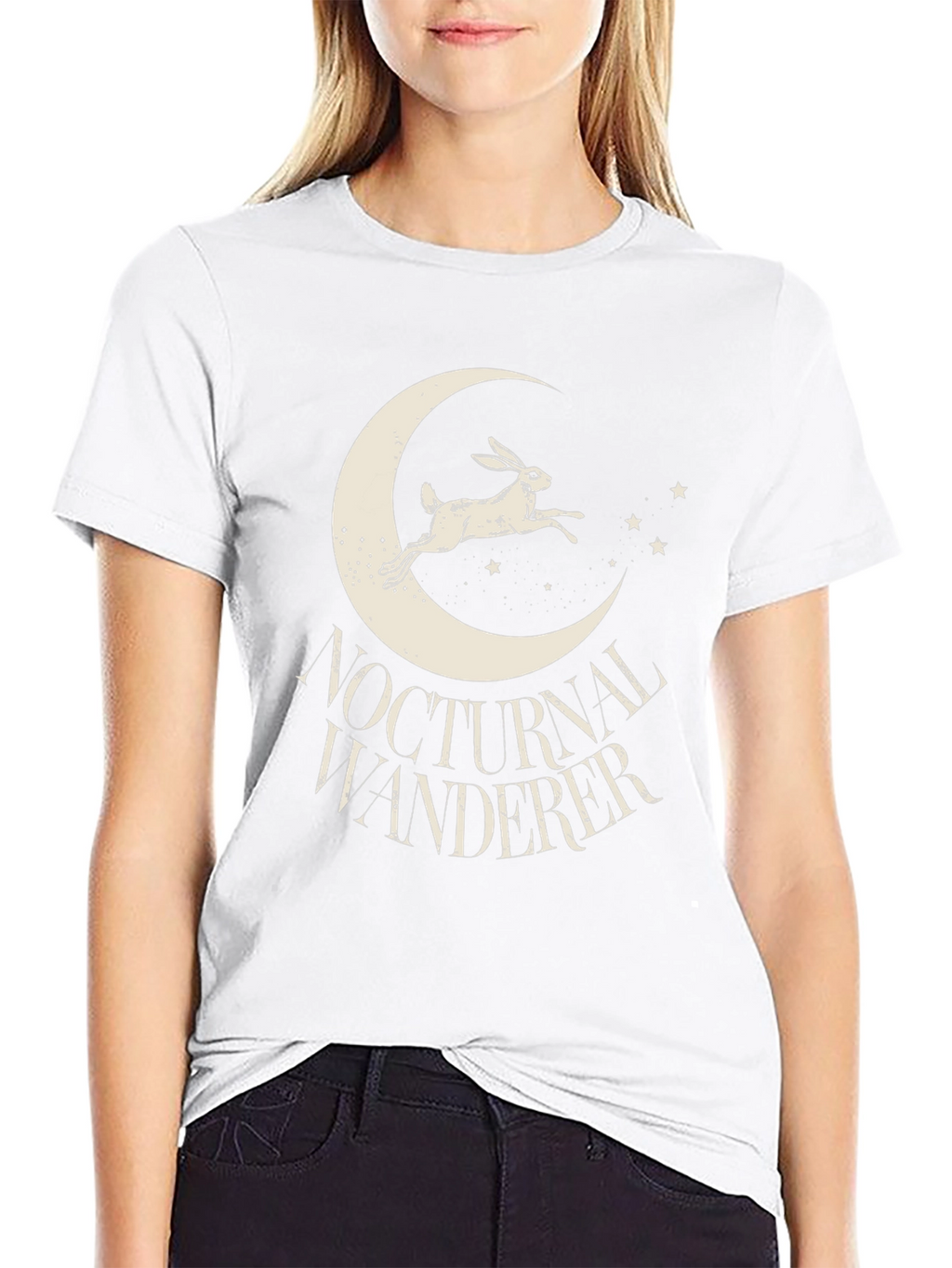 Nocturnal Wanderer Graphic Tee - Black Cotton Shirt