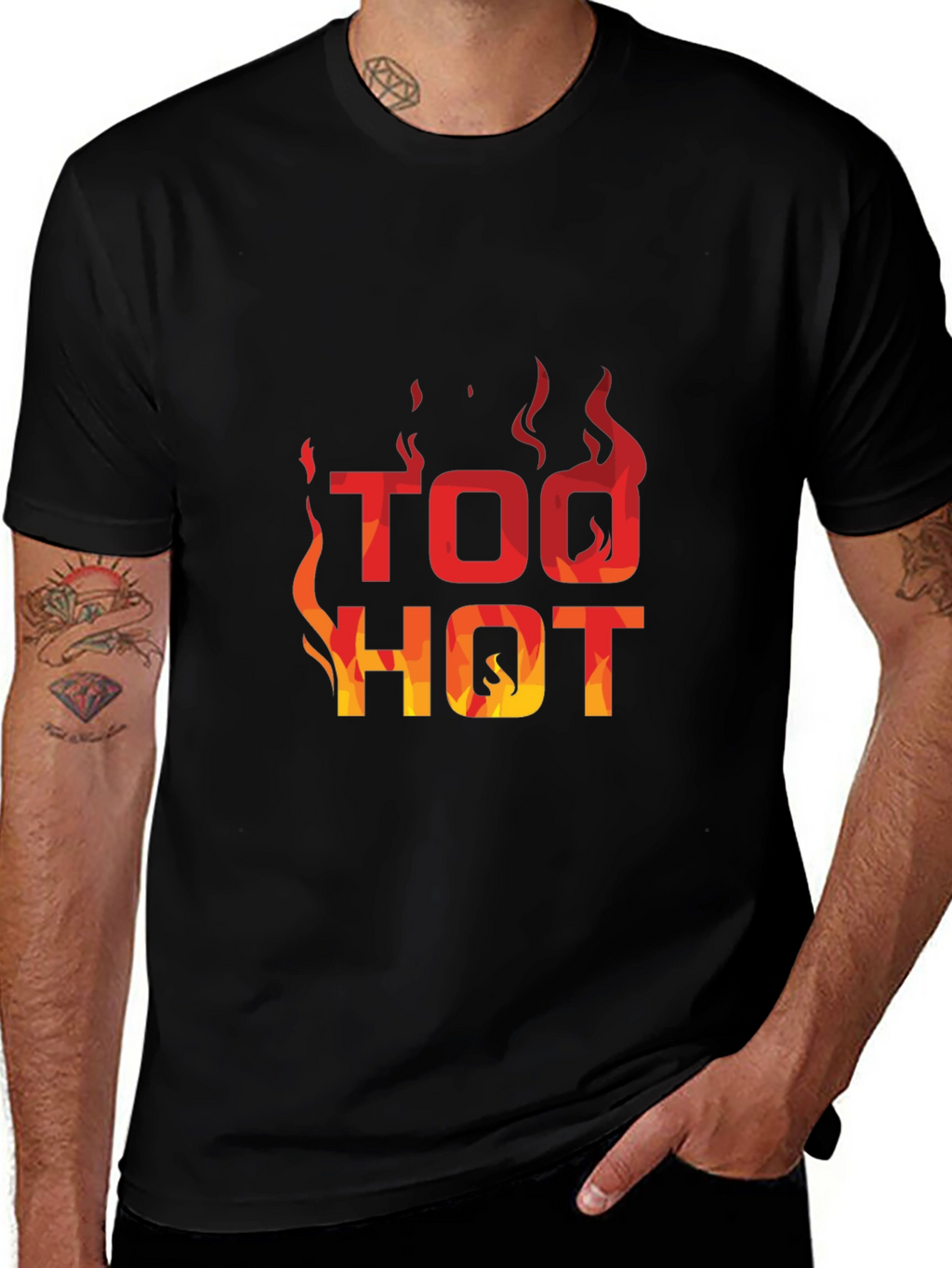 Too Hot Graphic Print Crew Neck T-Shirt