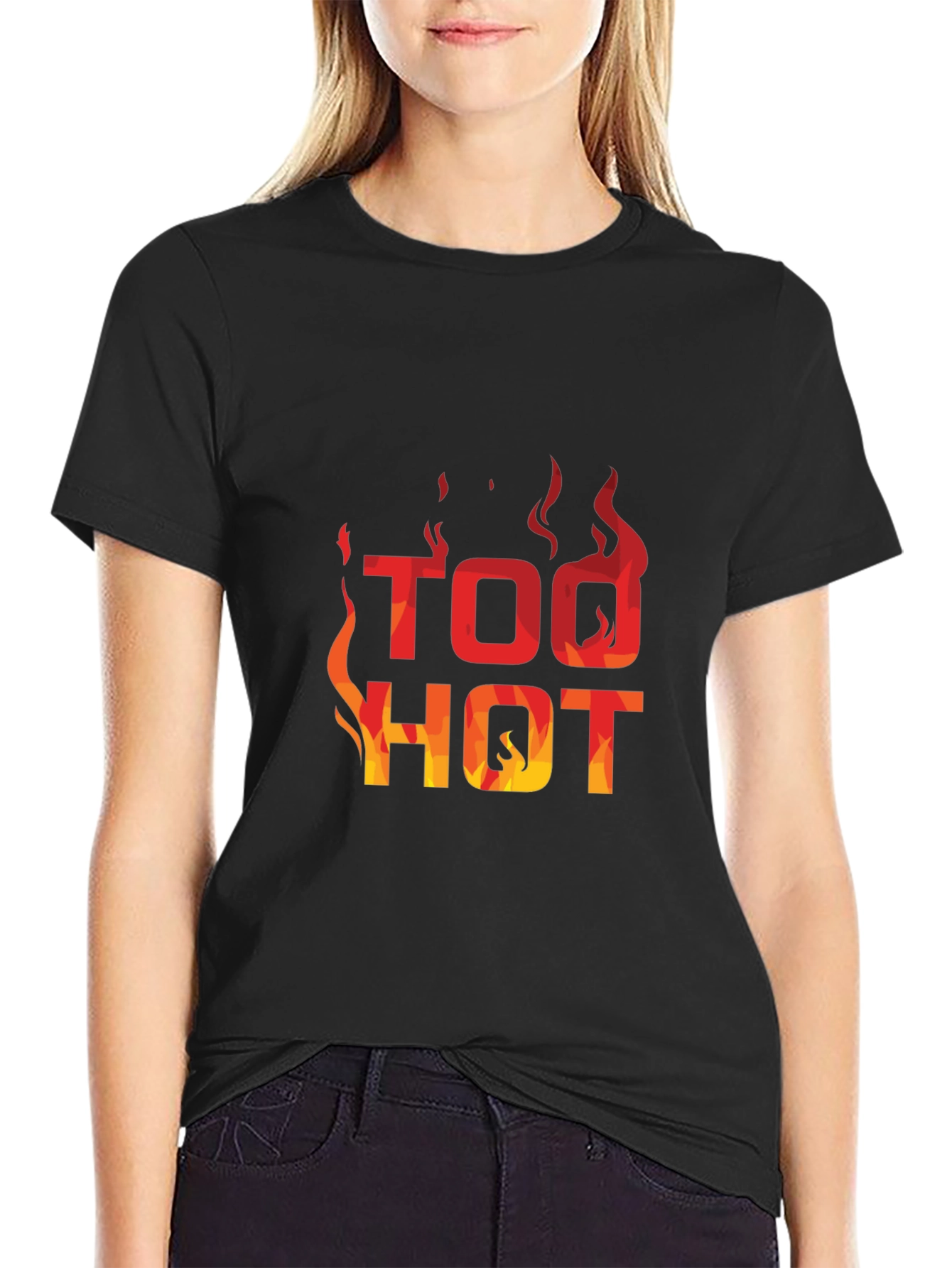 Too Hot Graphic Print Crew Neck T-Shirt