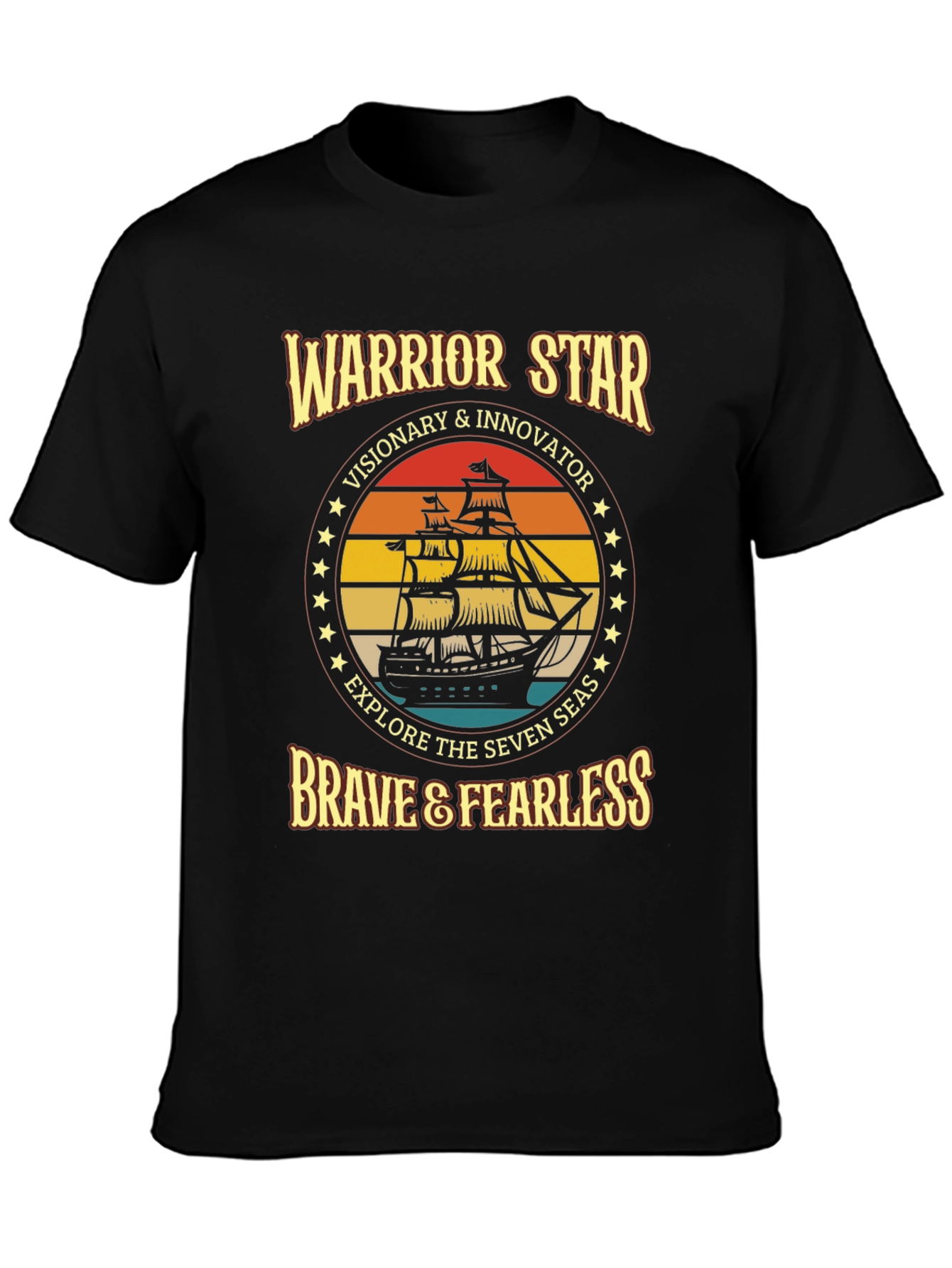 Warrior Star Graphic T-Shirt Brave & Fearless