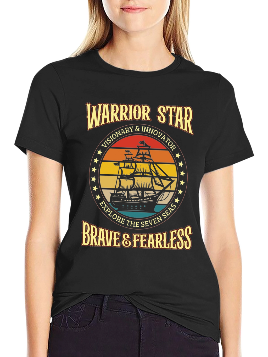 Warrior Star Graphic T-Shirt Brave & Fearless