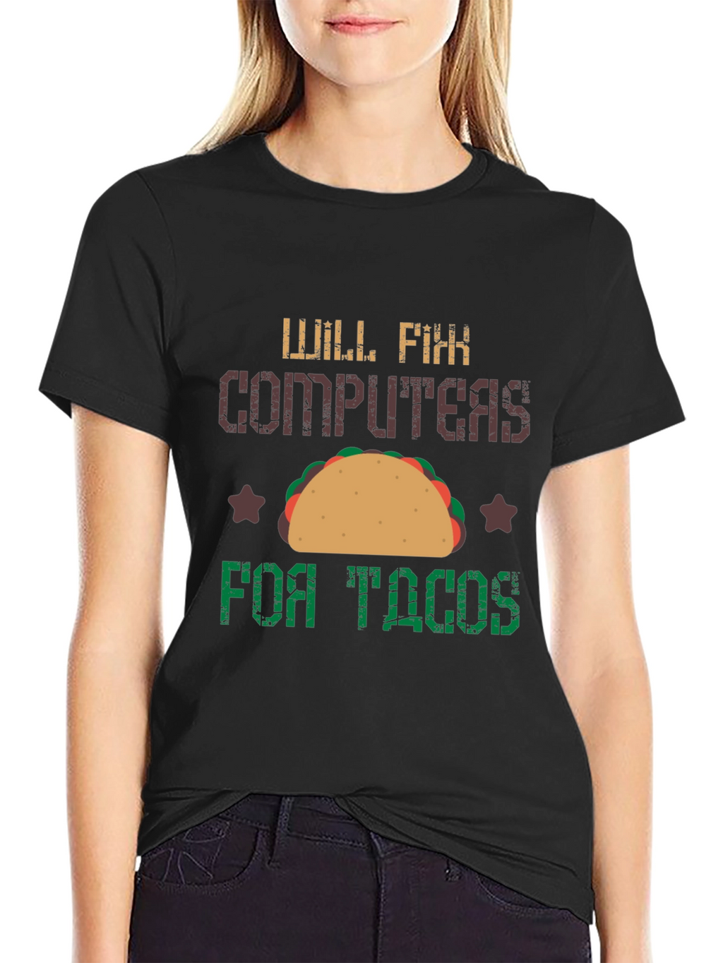 Will Fix Computers for Tacos Graphic T-Shirt