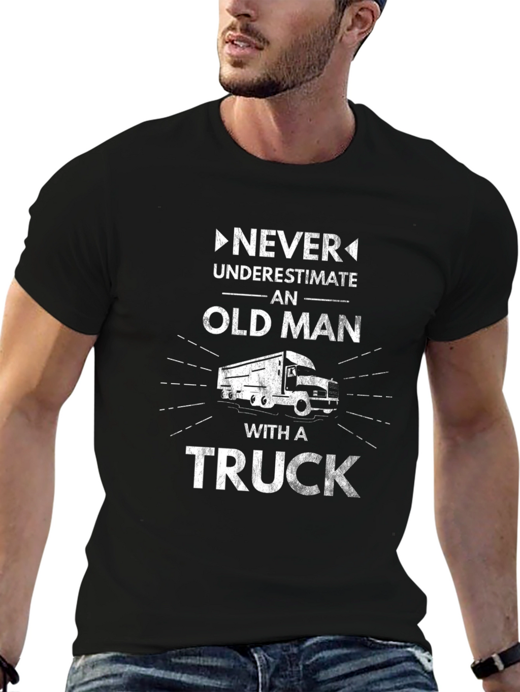 Old Man with a Truck T-Shirt