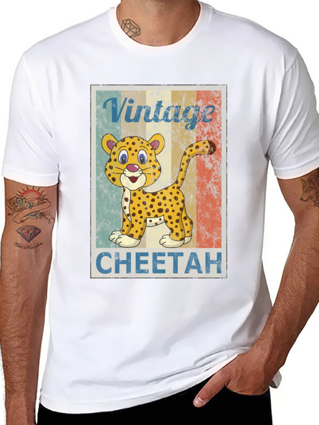 Vintage Cheetah T-Shirt - Retro Animal Tee