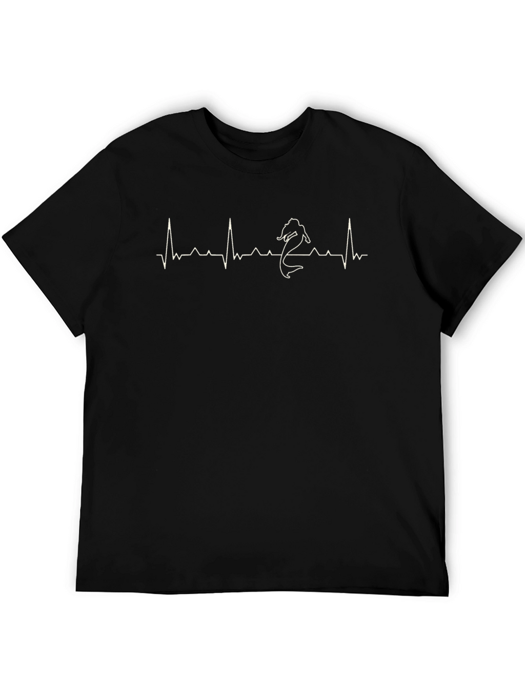 Mermaid Heartbeat T-Shirt - Black Graphic Tee