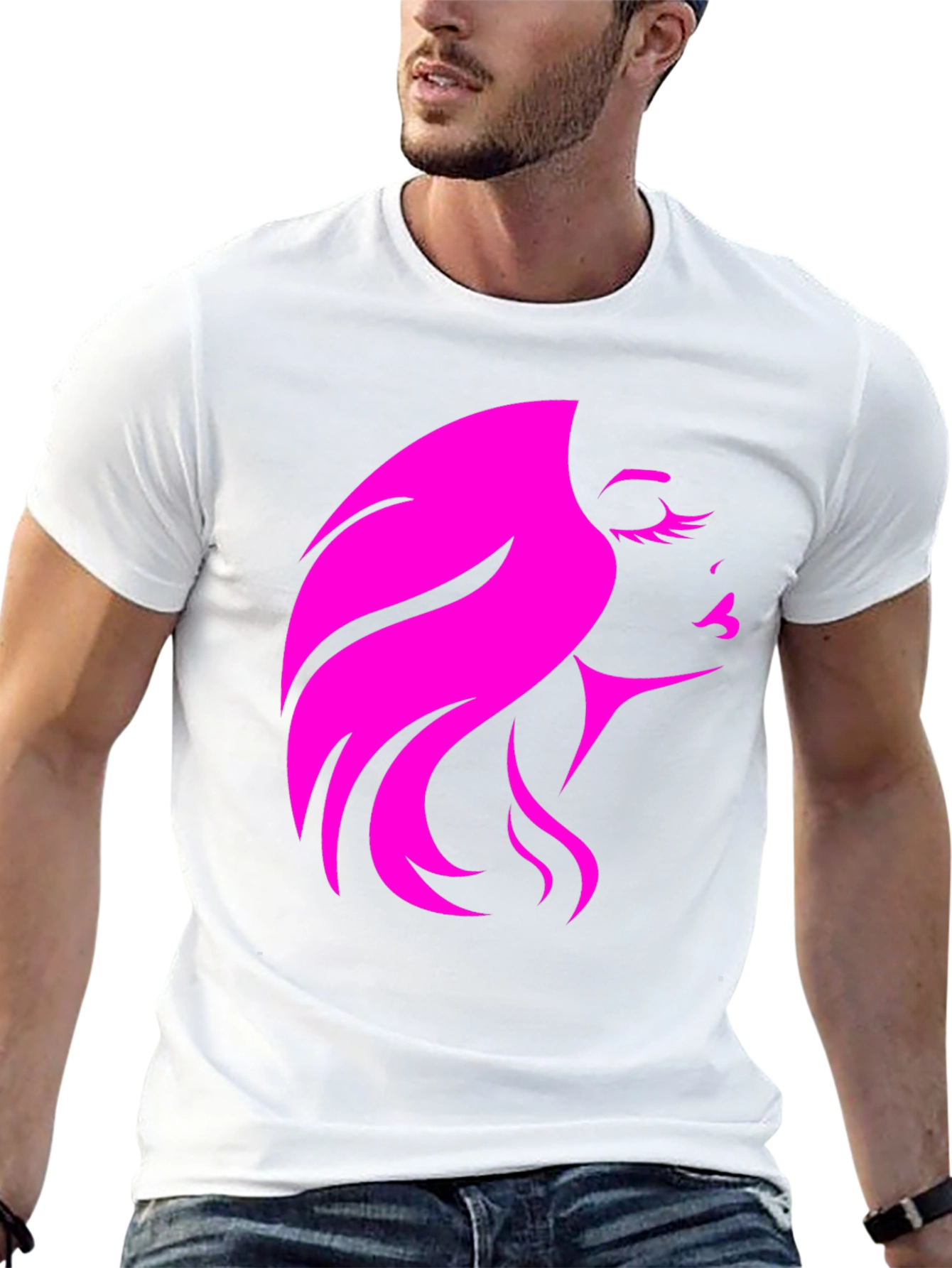 Stylish Woman Silhouette Graphic Black T-Shirt