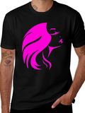 Stylish Woman Silhouette Graphic Black T-Shirt