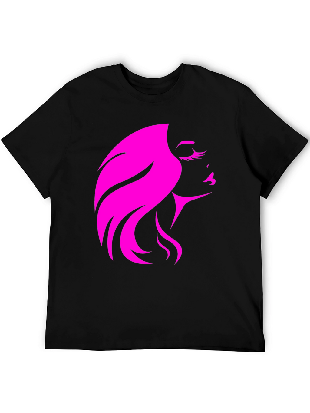 Stylish Woman Silhouette Graphic Black T-Shirt