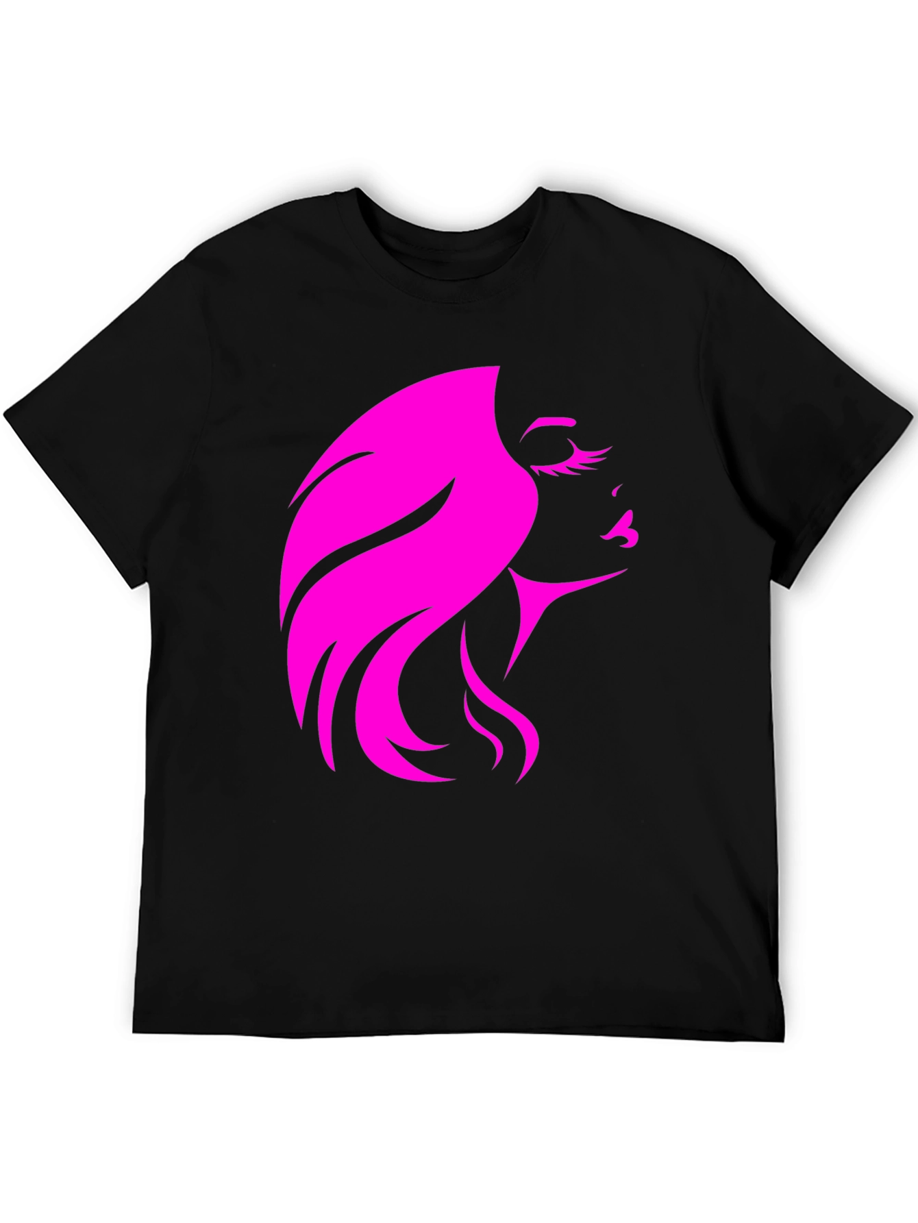 Stylish Woman Silhouette Graphic Black T-Shirt