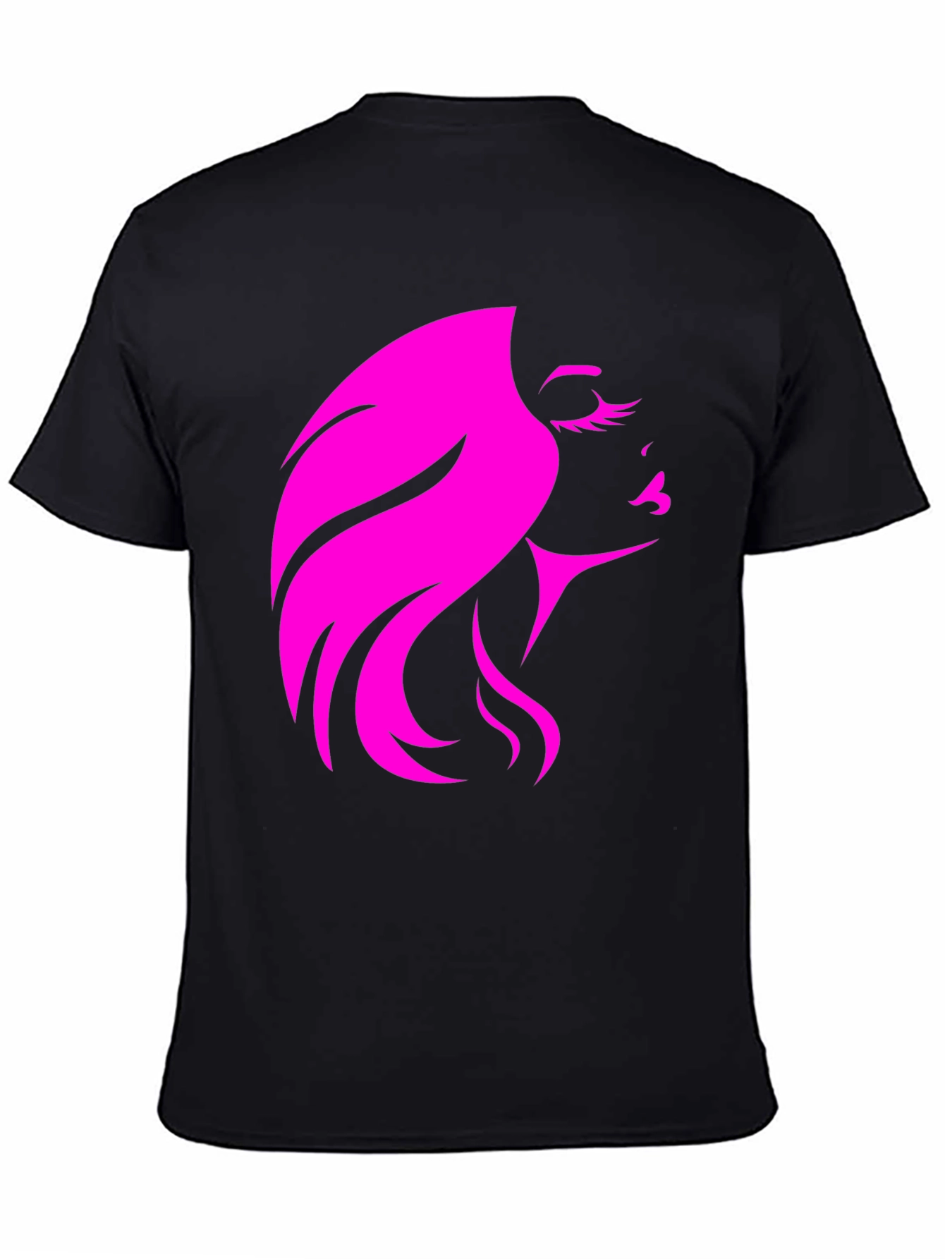 Stylish Woman Silhouette Graphic Black T-Shirt
